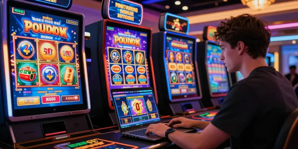 Engaging online gaming experience at TX88 featuring vibrant slot visuals and an immersive atmosphere.