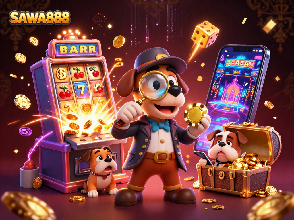 Engage with SAWA888’s thrilling slots as a detective uncovers jackpot clues and treasure.