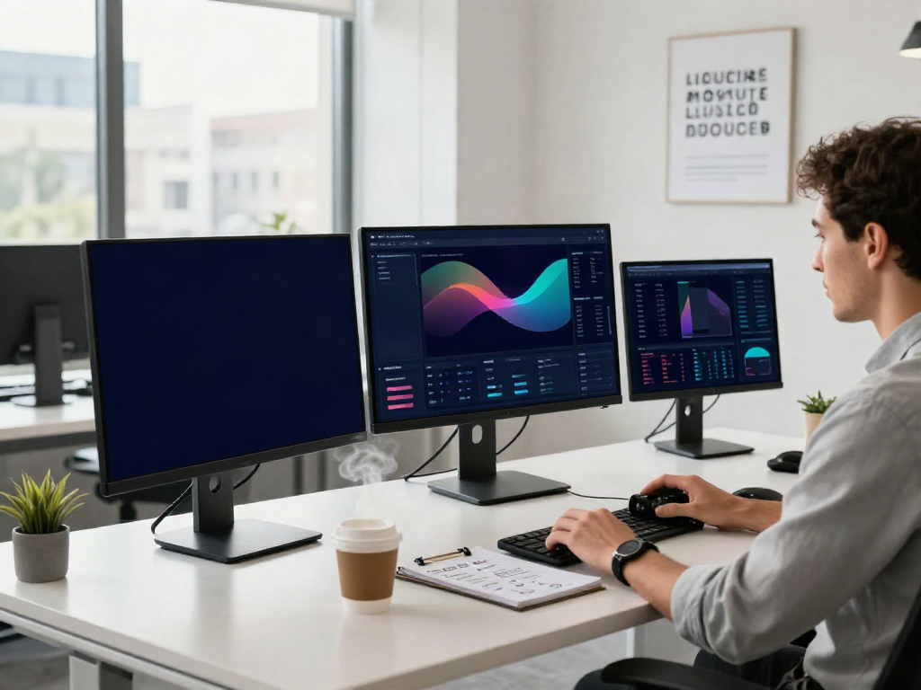 Digital marketer analyzing SEO analytics for instant indexing in a modern workspace.