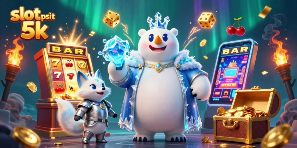 Experience thrilling wins with slot deposit 5k in a vibrant casino setting, showcasing excitement and fun.